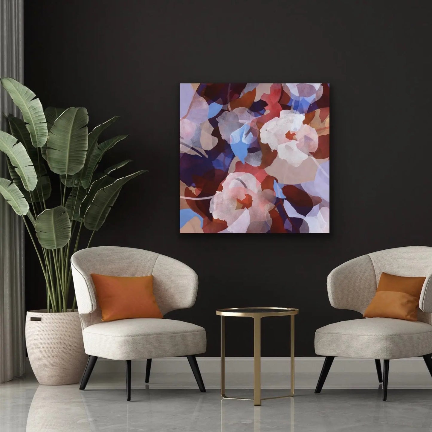 CLARITY, Original Abstract painting by Ida Kopperud, displayed in interior