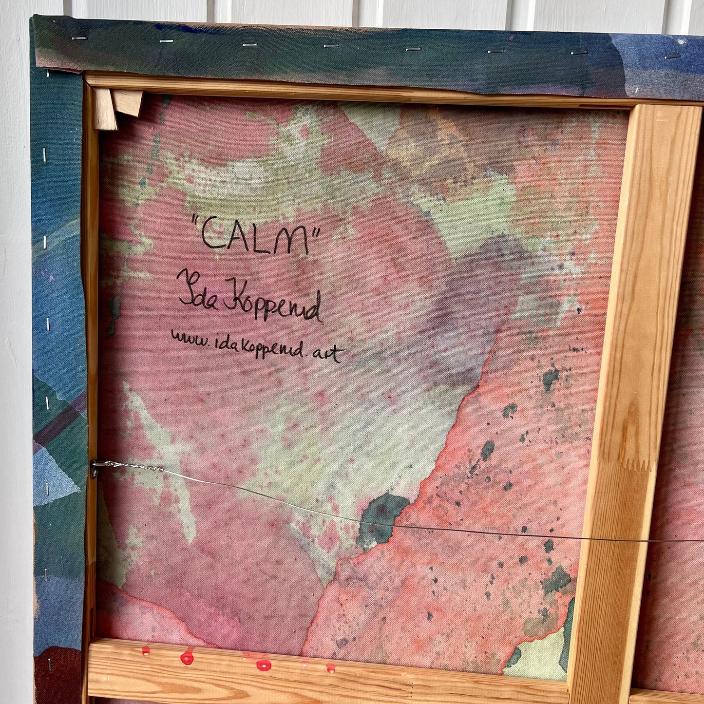 The back of CALM, Original Abstract Art by Ida Kopperud