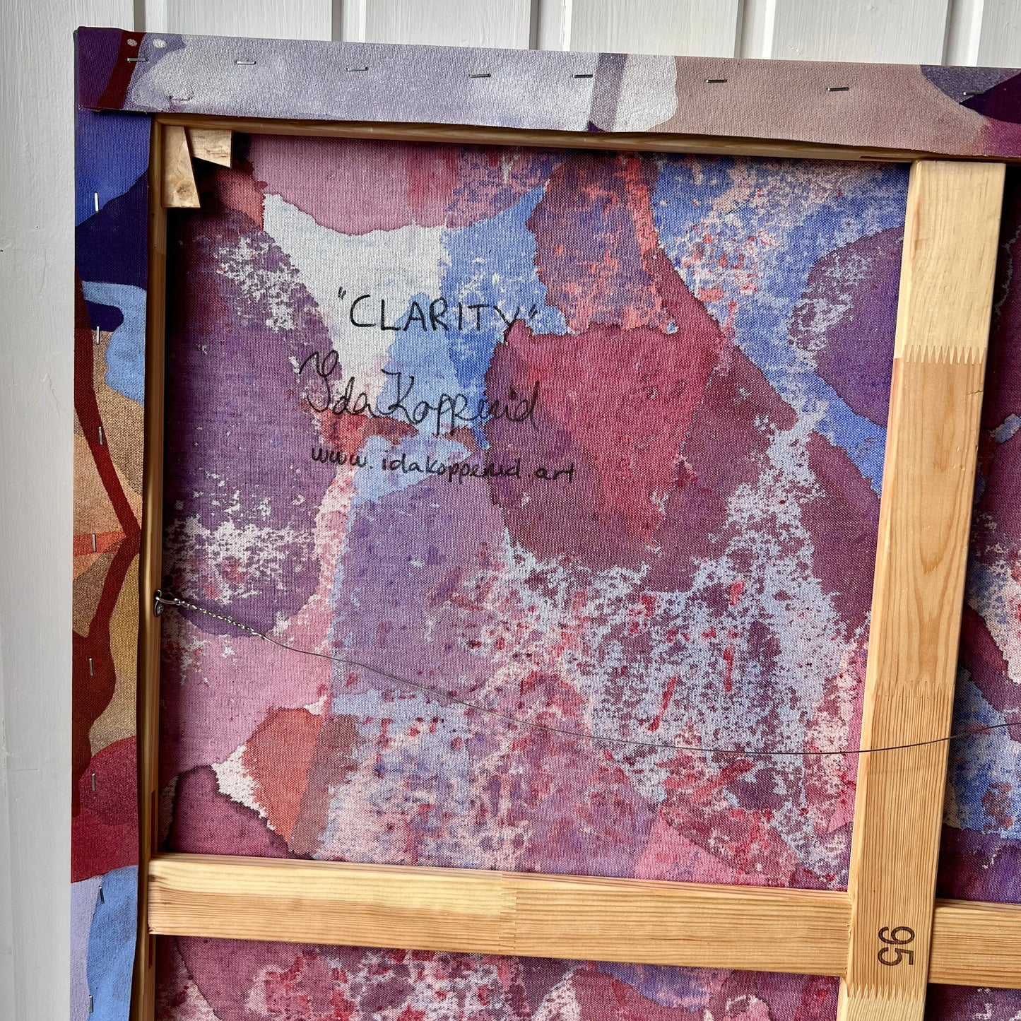 The back of CLARITY, Original Abstract painting by Ida Kopperud