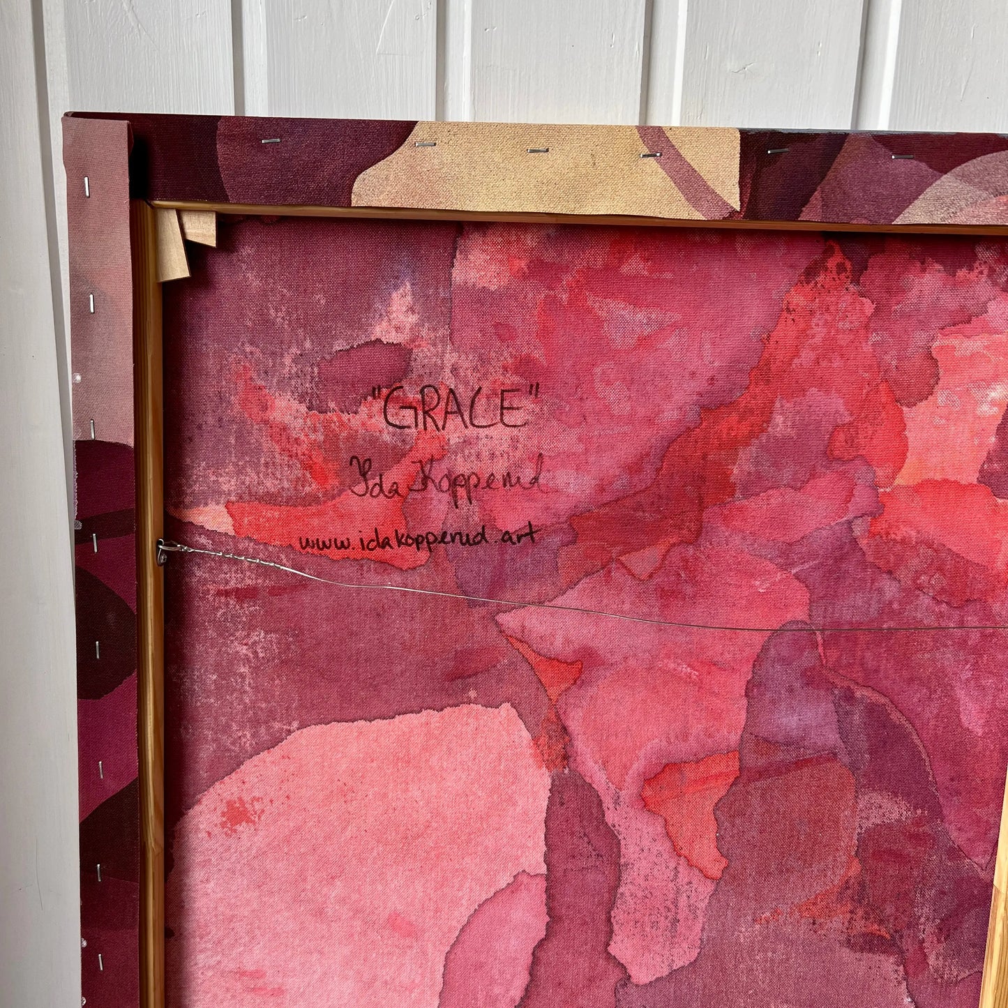 The back of GRACE, Original Abstract painting by Ida Kopperud