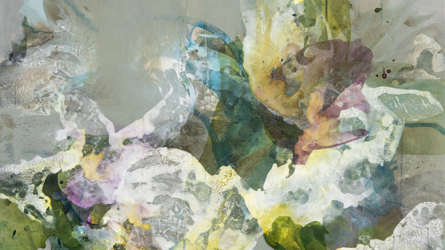 Close up of SUMMER WEDDING - Original abstract painting by Ida Kopperud.