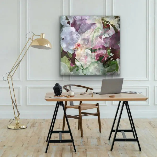 UNFOLDING, original abstract art by Ida Kopperud displayed in interior