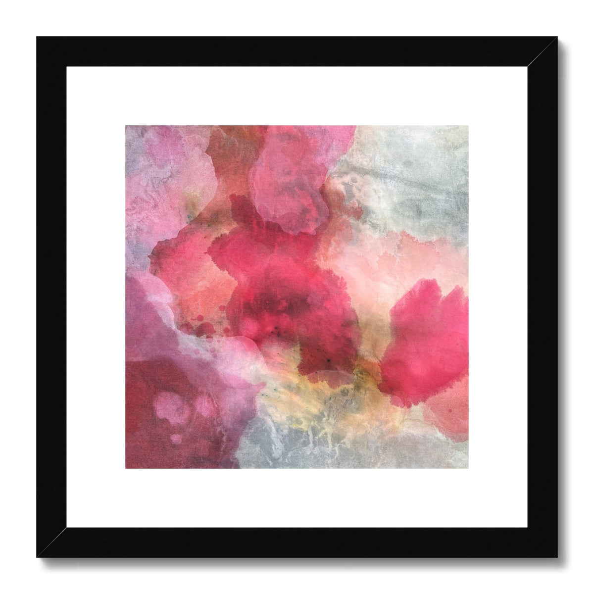 BLUSH print in a black frame