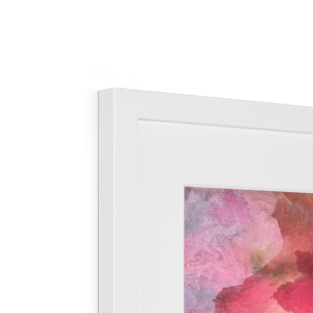 Detail of BLUSH print displayed in a white frame