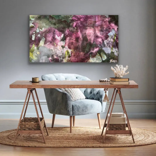 EMERGING, original abstract art by Ida Kopperud displayed in interior