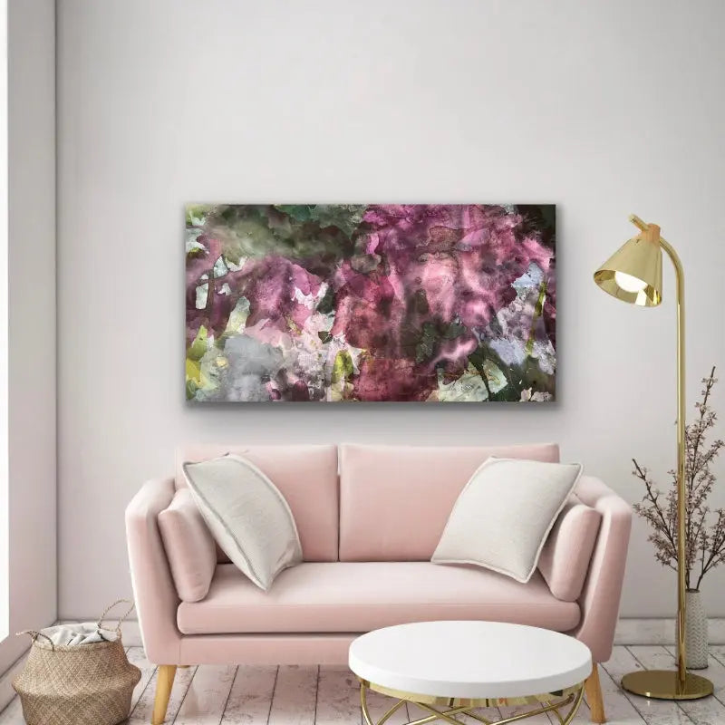 EMERGING, original abstract art by Ida Kopperud displayed in interior