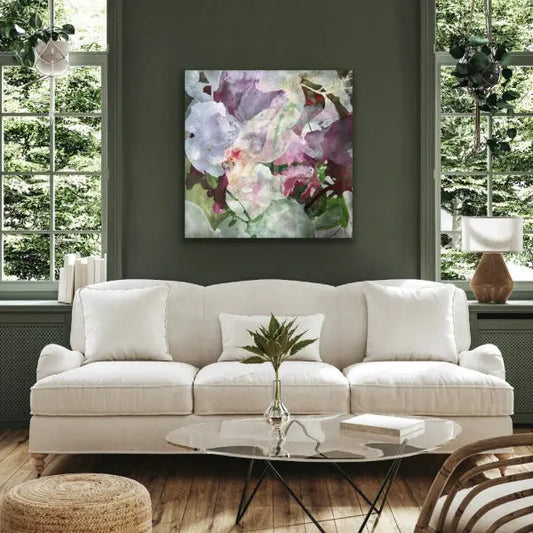 UNFOLDING, original abstract art by Ida Kopperud displayed in interior