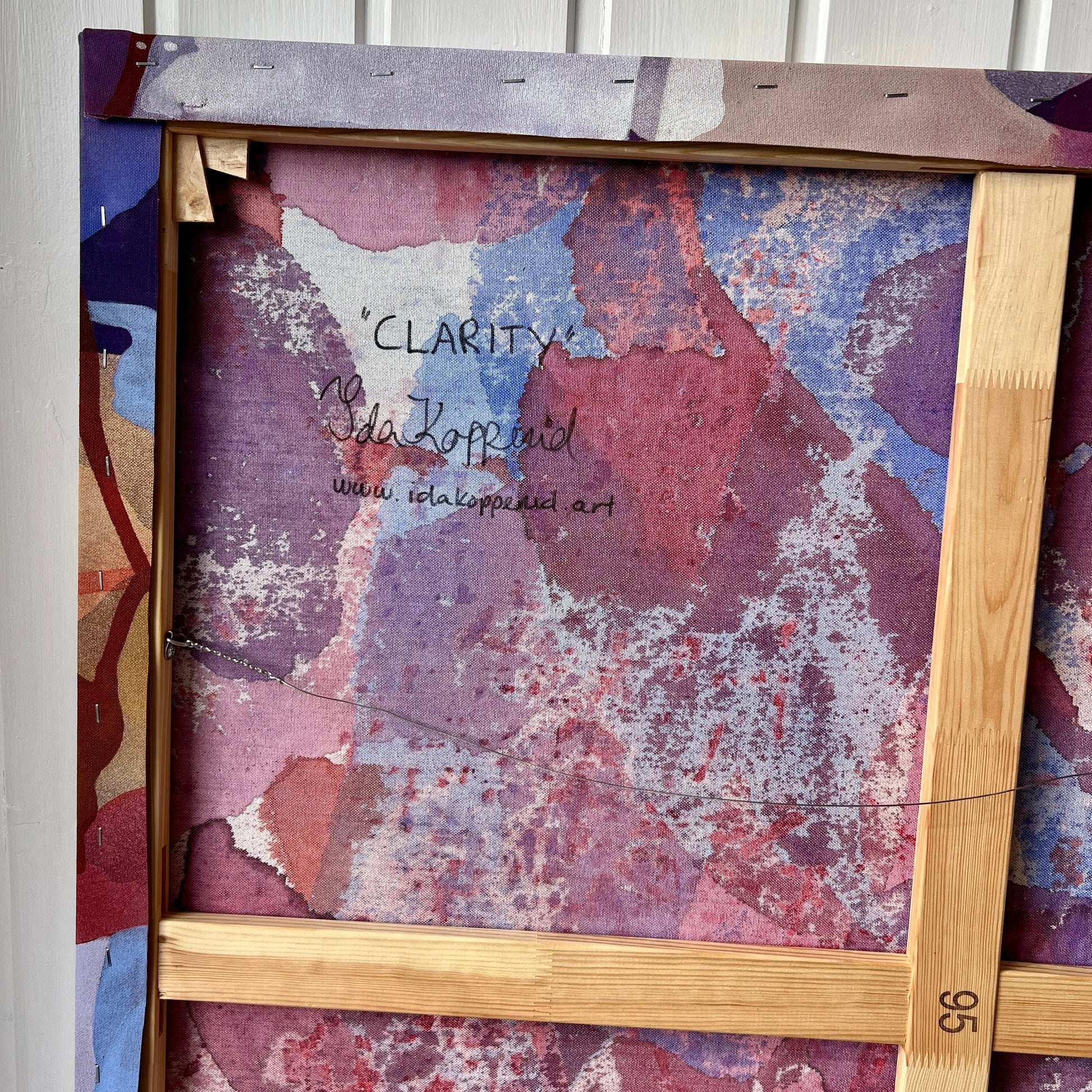 The back of CLARITY, Original Abstract painting by Ida Kopperud