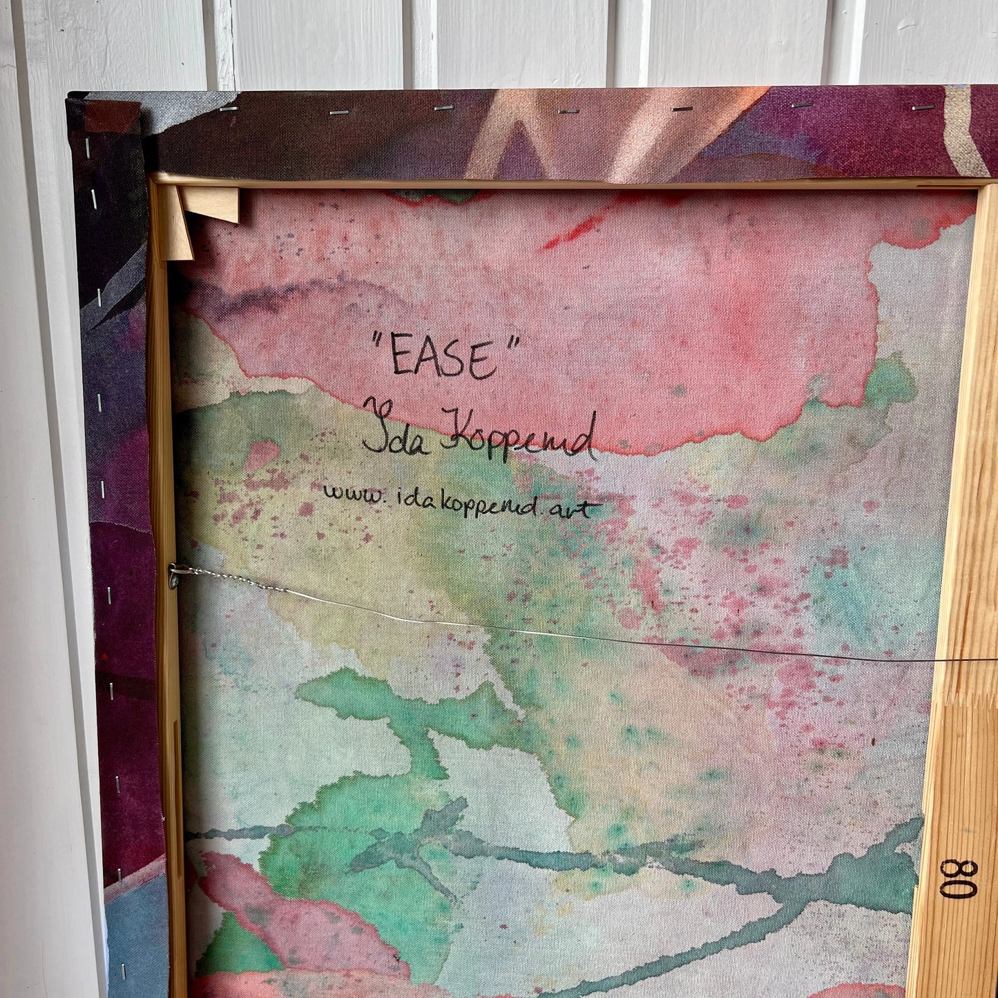 The back of EASE, Original Abstract painting by Ida Kopperud