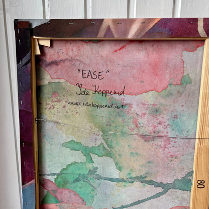The back of EASE, Original Abstract painting by Ida Kopperud