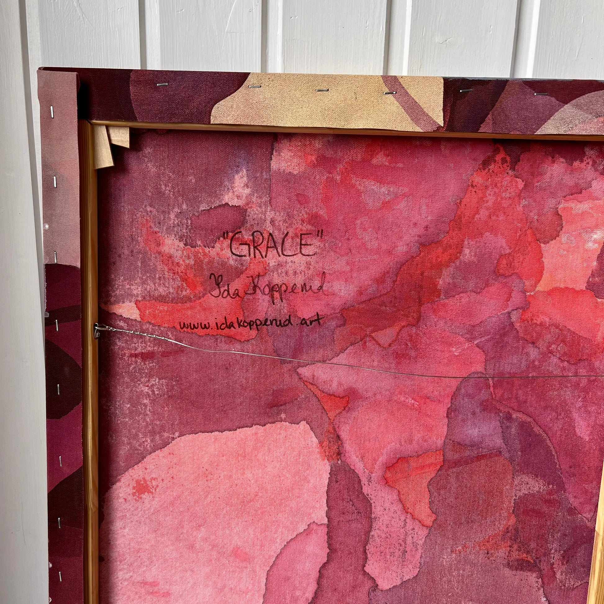 The back of GRACE, Original Abstract painting by Ida Kopperud