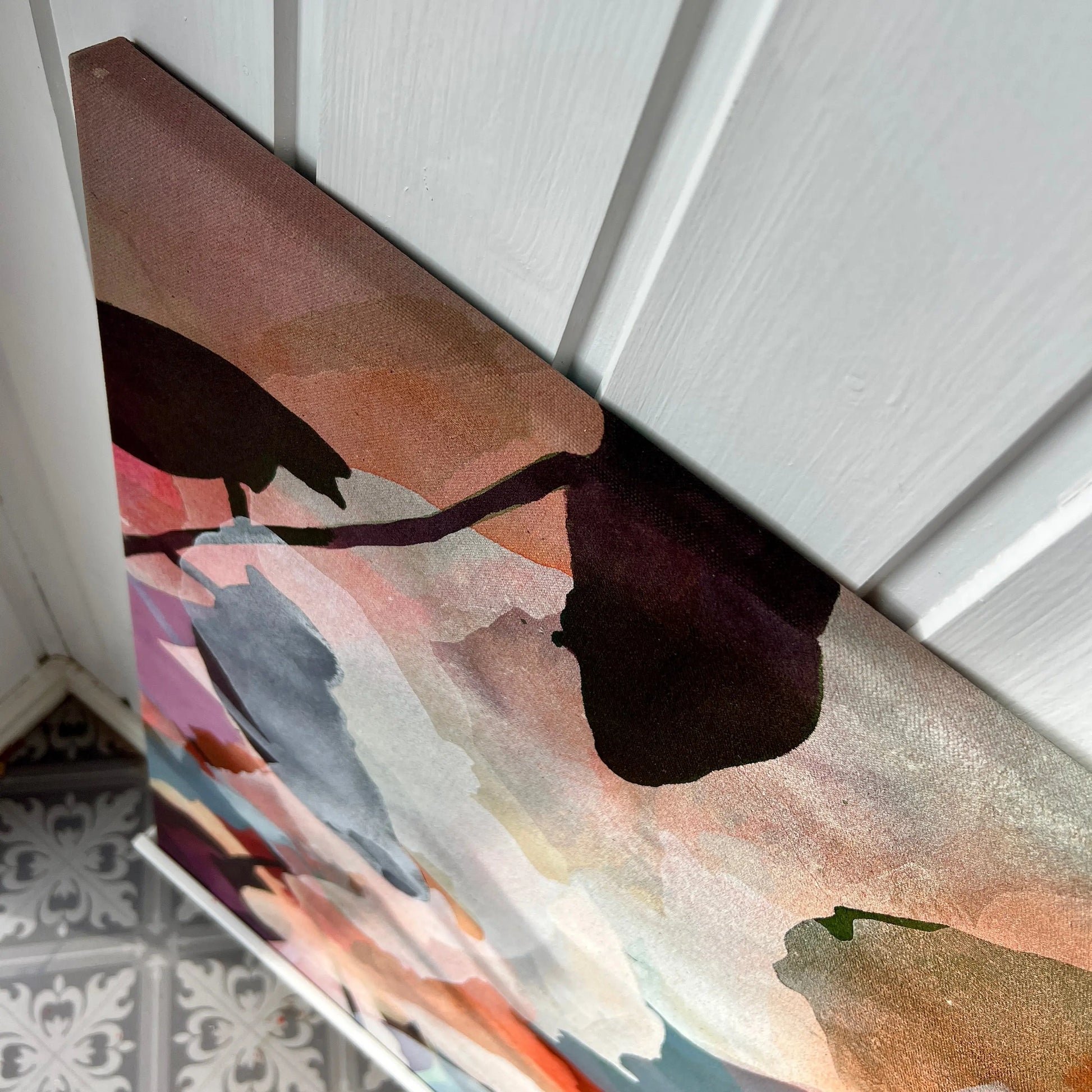 The edge of WILDFLOWER 2, original abstract painting by Ida Kopperud