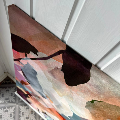 The edge of WILDFLOWER 2, original abstract painting by Ida Kopperud