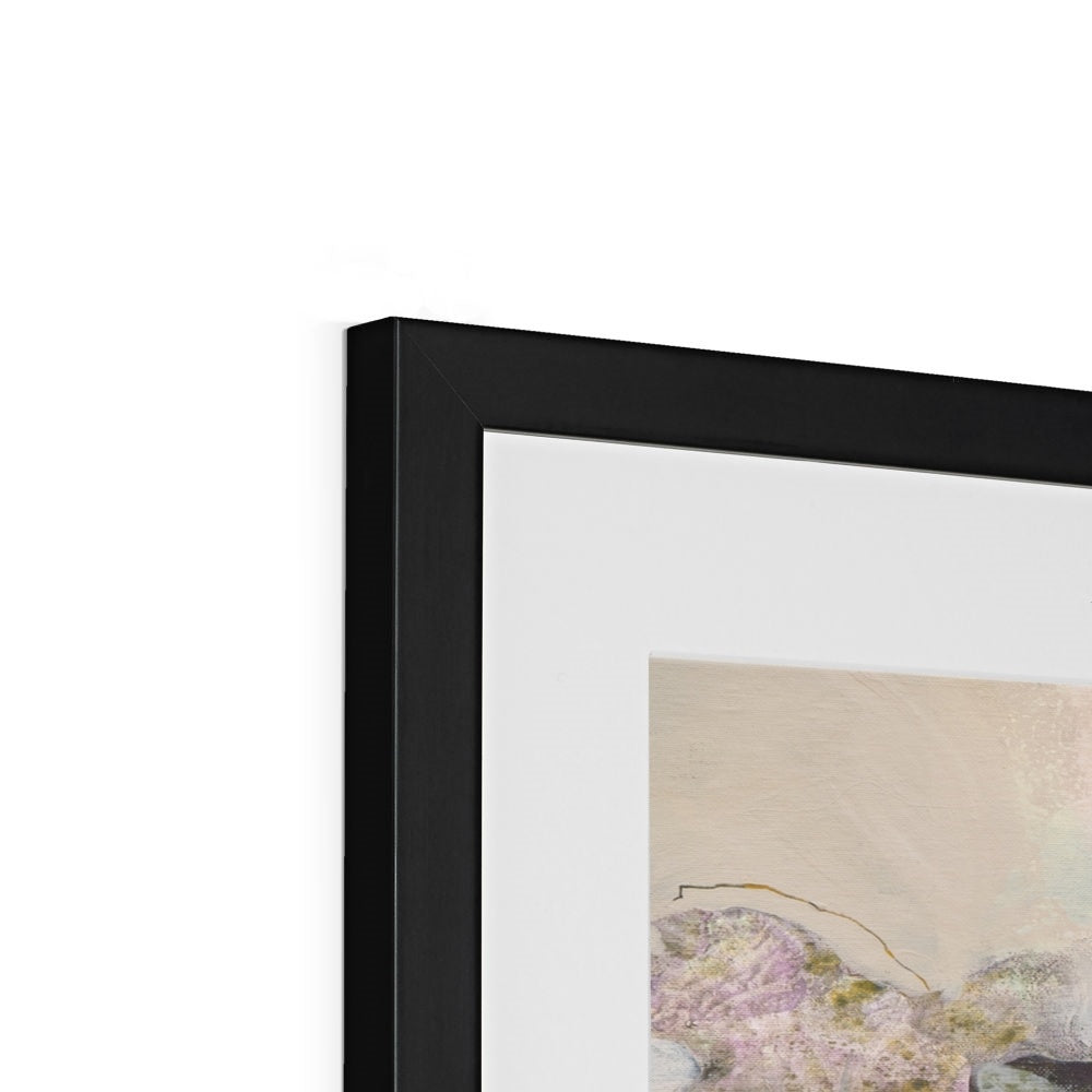 WHERE THE LIGHT GETS IN - Closeup of black frame on fine art print