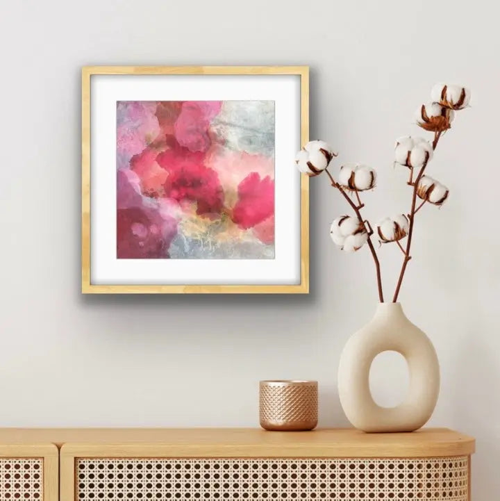 BLUSH mini print in passepartout and frame