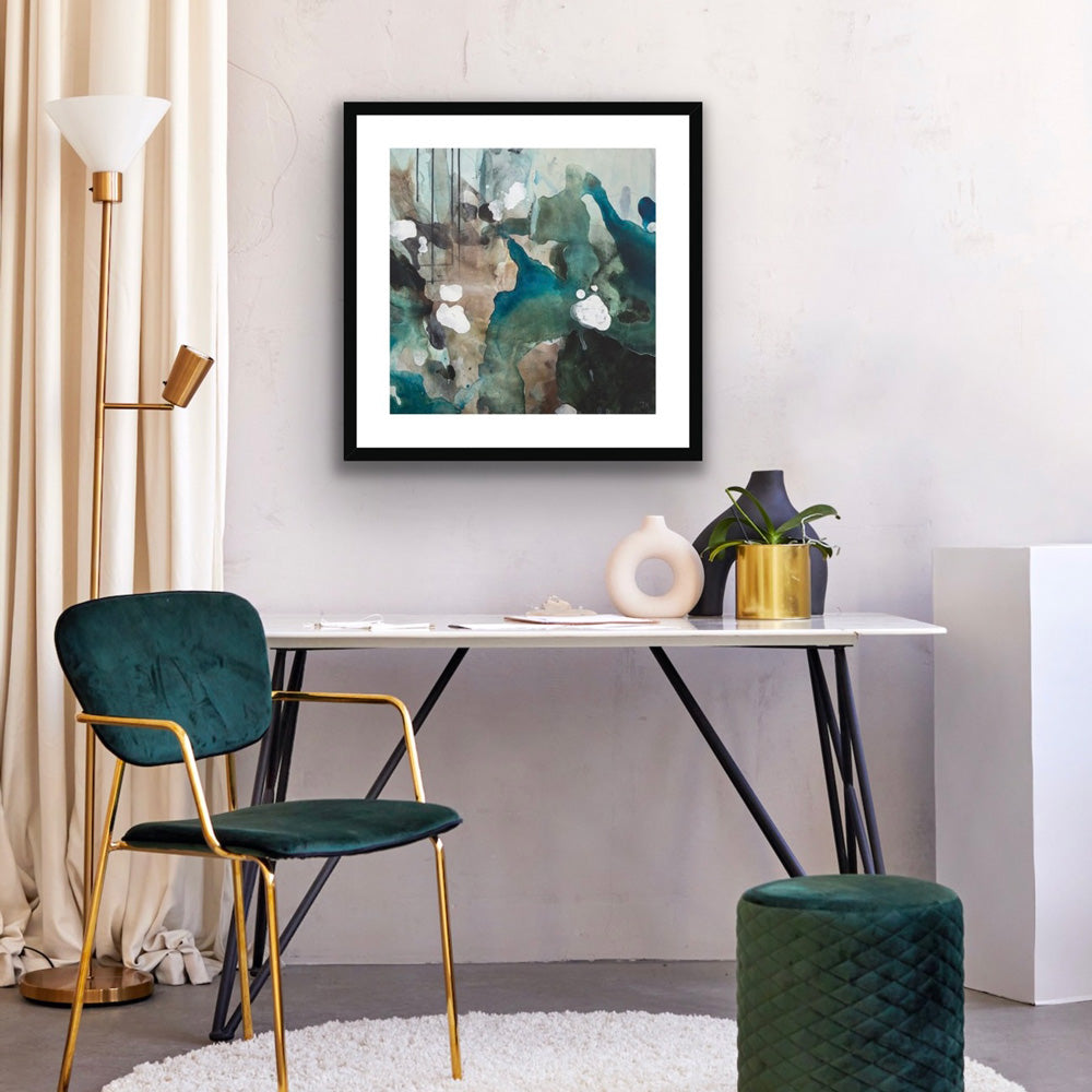 FLOW fine art print in black frame in interior