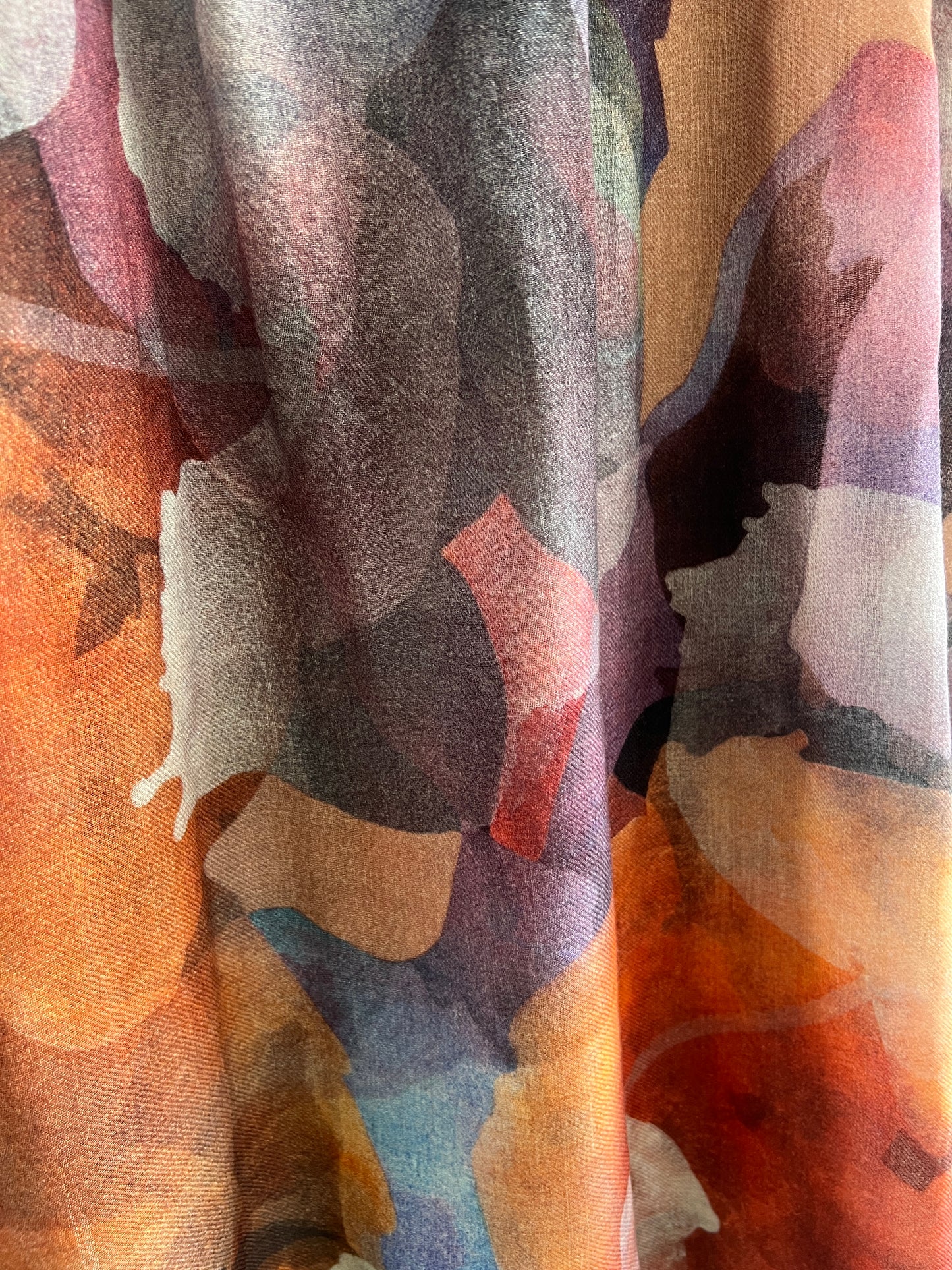Closeup of colourful art scarf