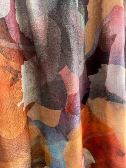 Closeup of colourful art scarf