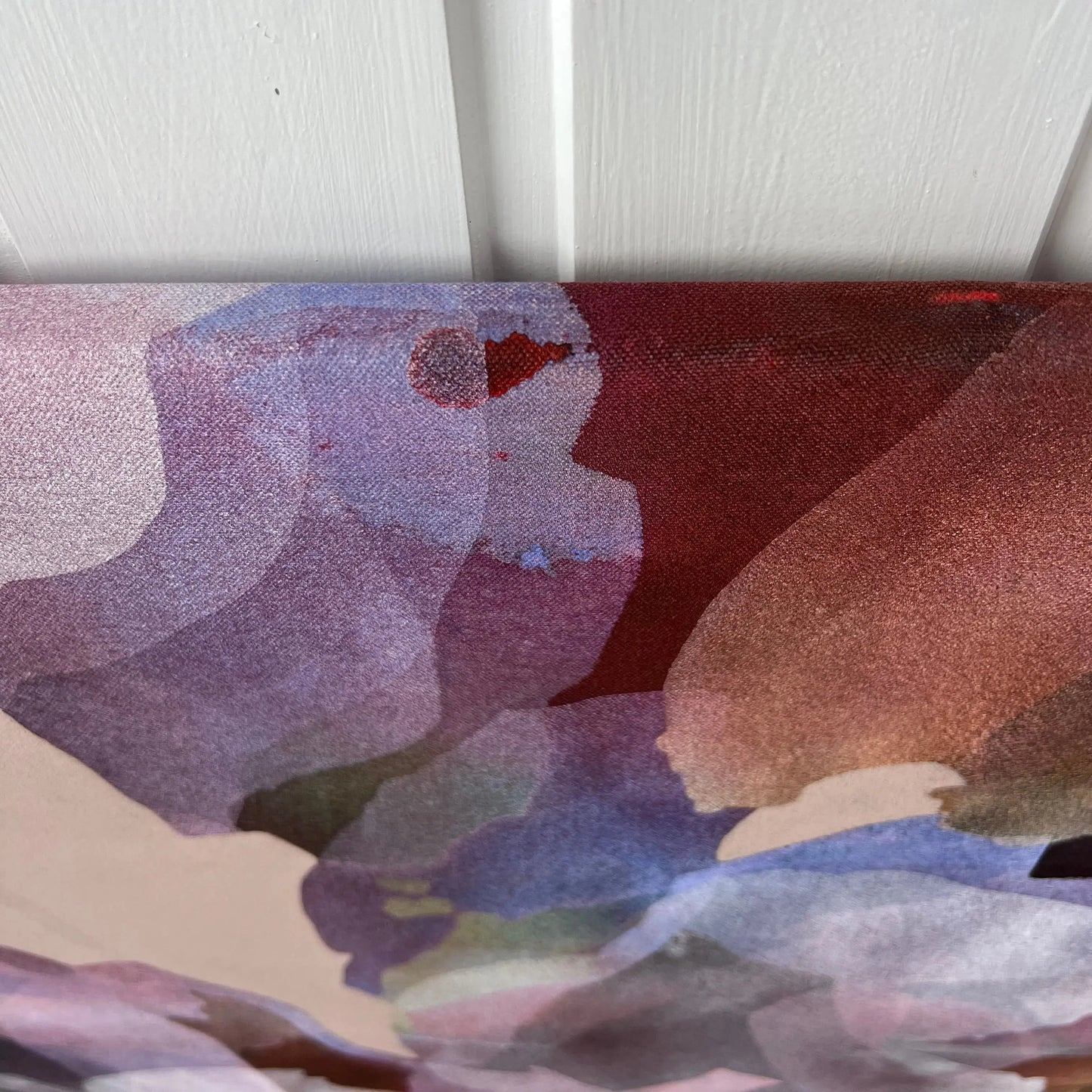 Close-up of a the edge of GLOW original abstract painting