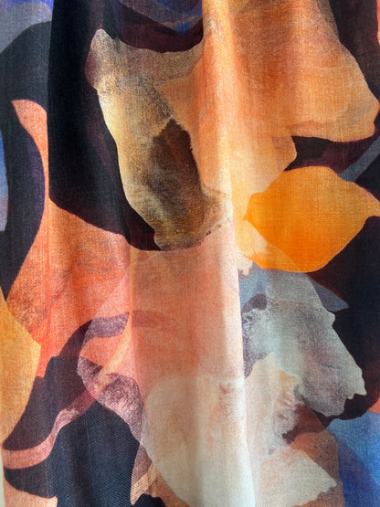 Close-up of a fabric with abstract multicolor pattern