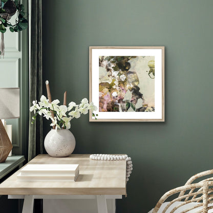 SECRET GARDEN fine art print in natural frame displayed in interior