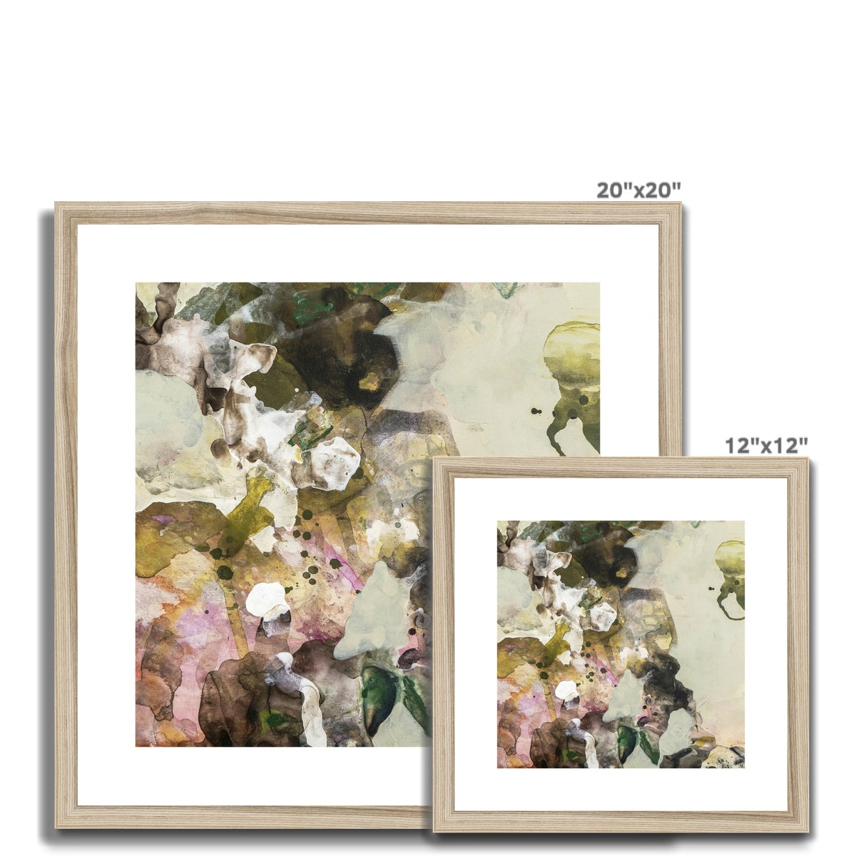 SECRET GARDEN fine art print in a natural frame - displayed in two sizes